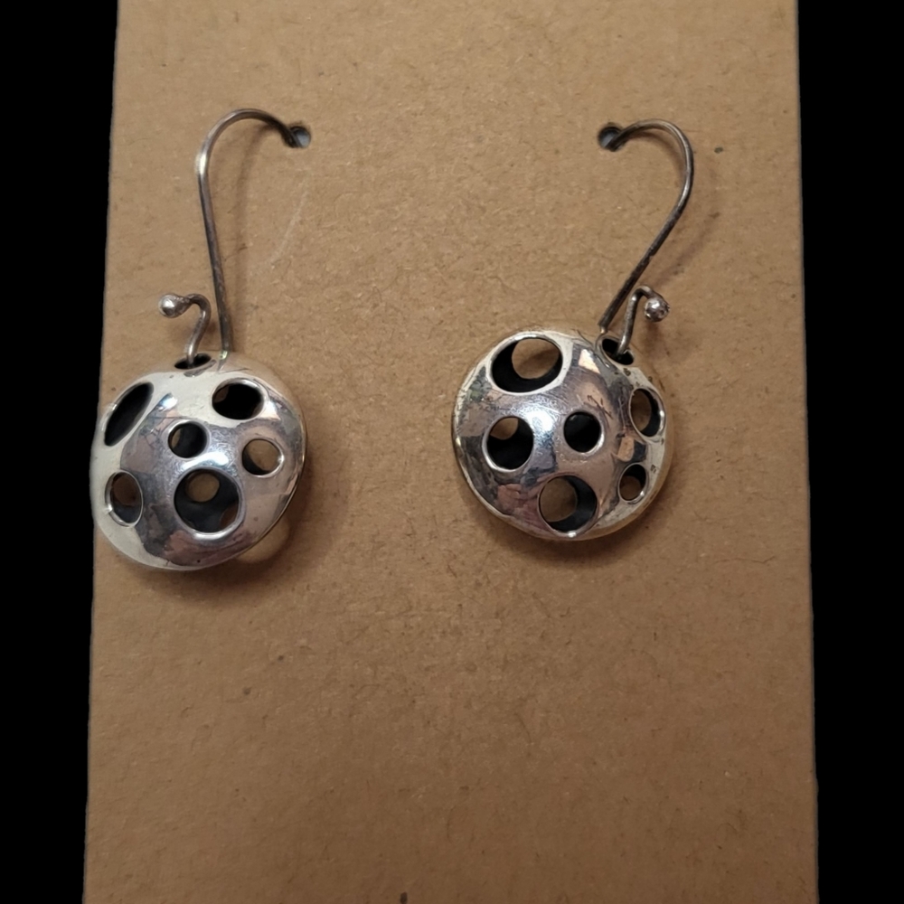 Sterling Silver Round Earrings with holes